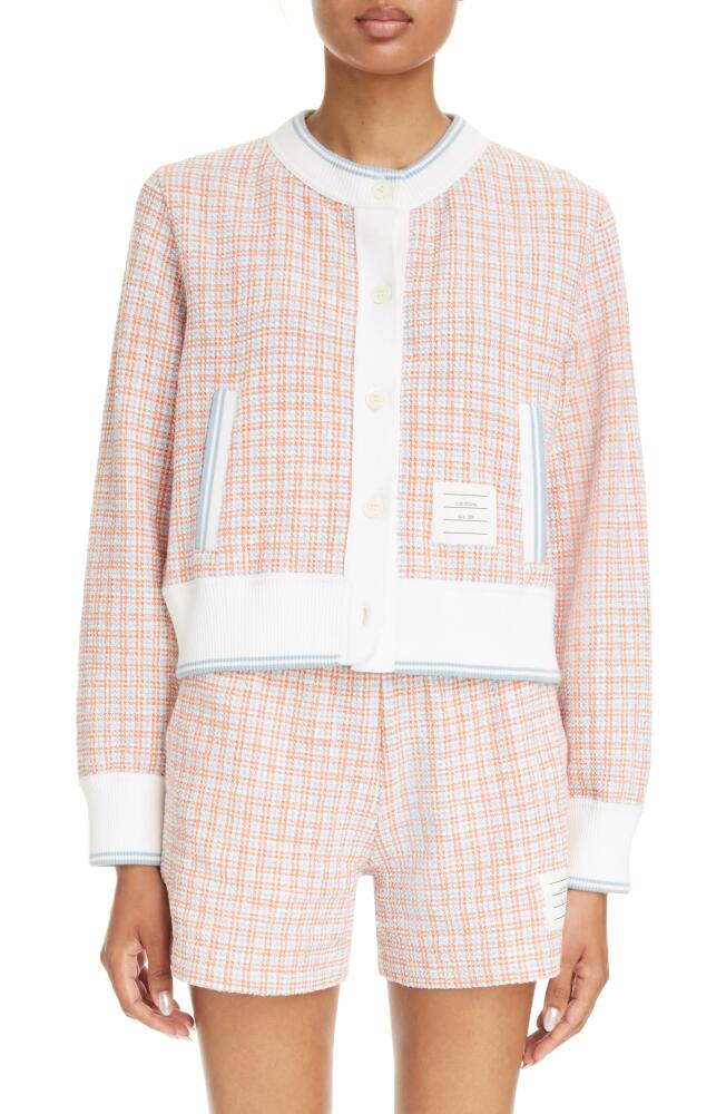 Thom Browne Tweed Cardigan Jacket in Orange Cover