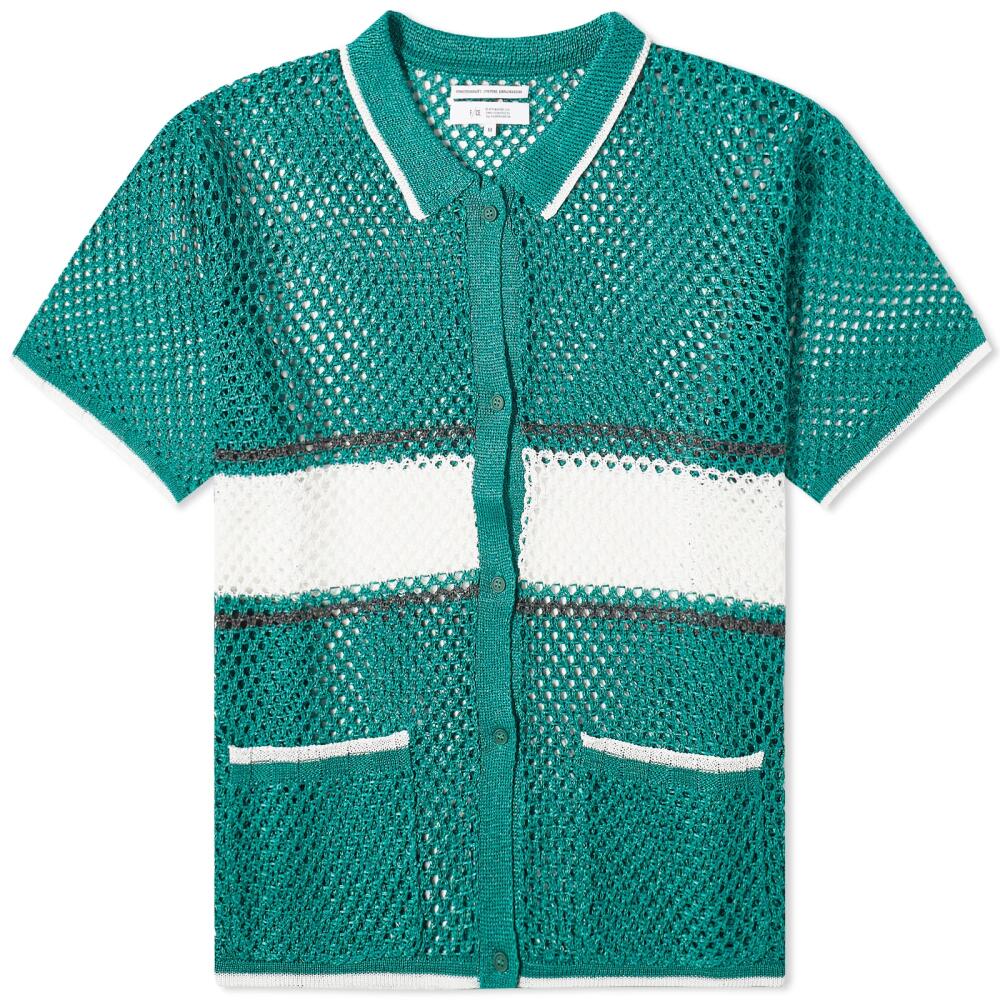 F/CE. Men's Mesh Knitted Short Sleeve Shirt in Green Cover