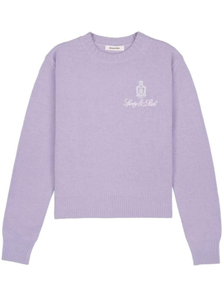 Sporty & Rich embroidered-logo cashmere jumper - Purple Cover