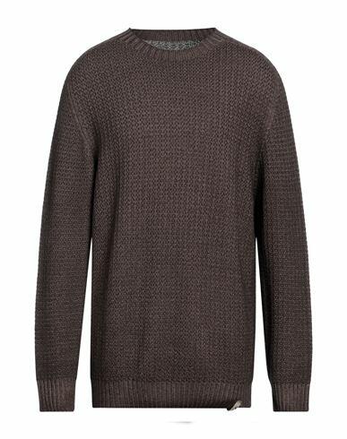 H953 Man Sweater Dark brown Merino Wool Cover