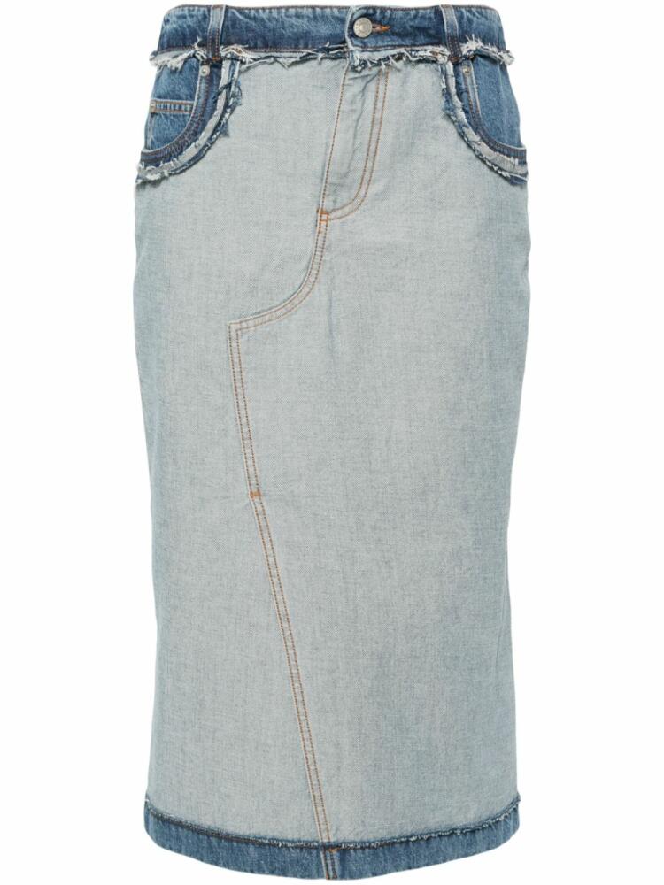 Marni inside-out denim midi skirt - Blue Cover