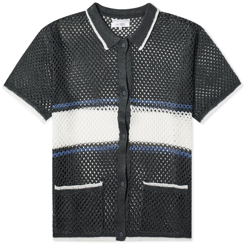 F/CE. Men's Mesh Knitted Short Sleeve Shirt in Charcoal Cover