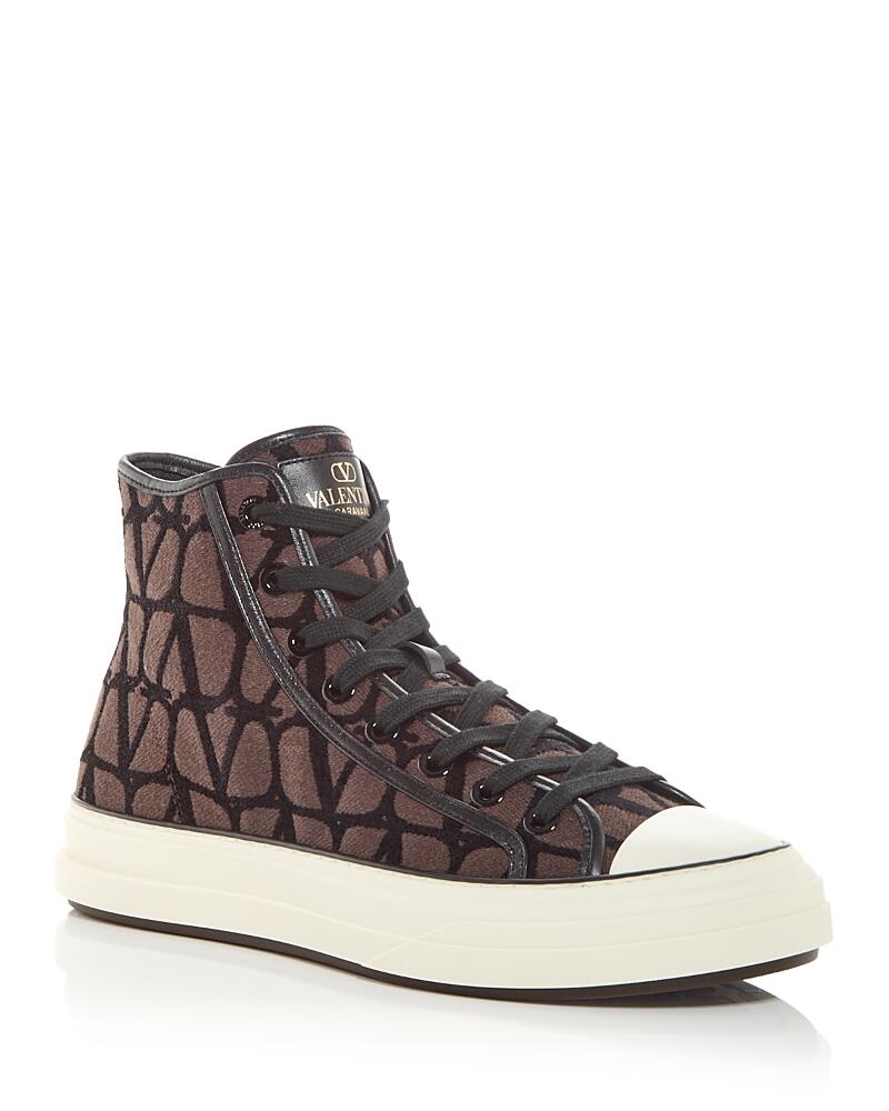 Valentino Garavani Men's Jacquard Logo High Top Sneakers Cover