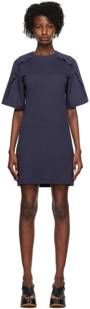 See by Chloé Navy Ruffled Minidress Cover