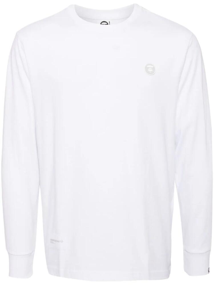 AAPE BY *A BATHING APE® logo-patch long-sleeved T-shirt - White Cover