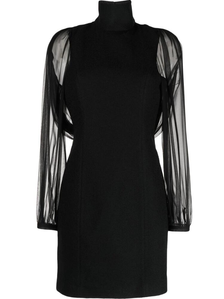 Rochas bouclé sheer-sleeves dress - Black Cover