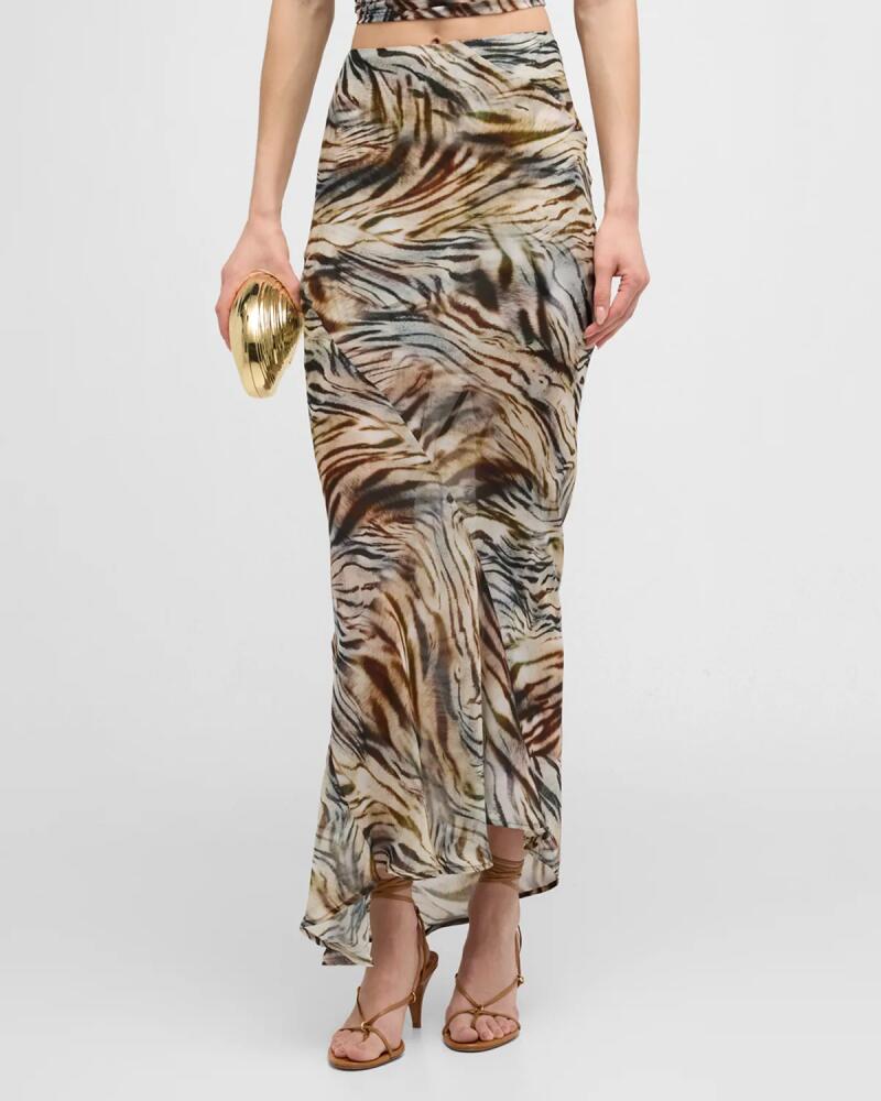 JBQ Sevy Safari Printed Maxi Skirt Cover