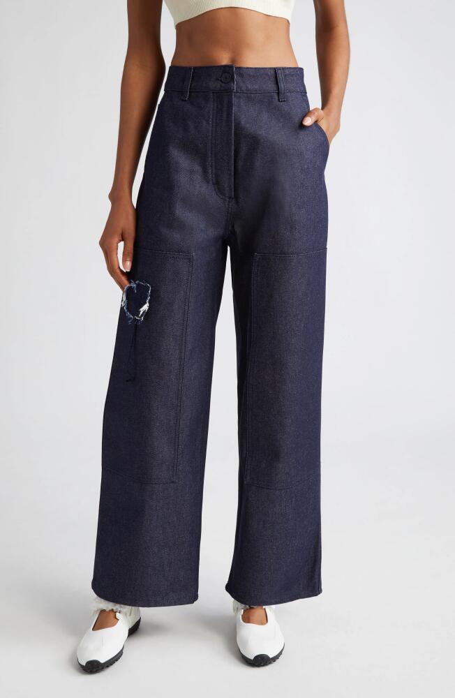 Cecilie Bahnsen Patch Detail Rigid Jeans in Indigo Cover