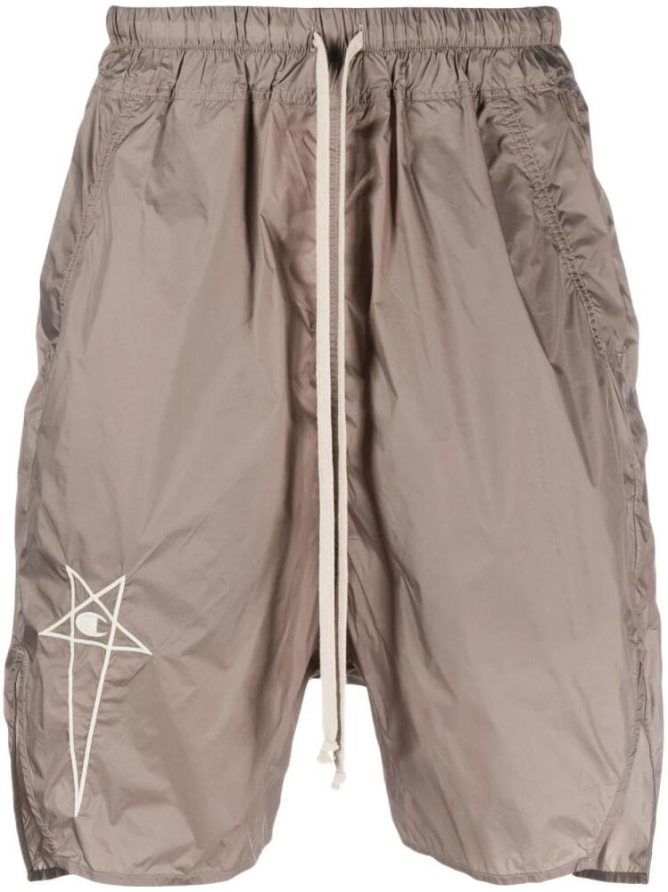 Rick Owens X Champion embroidered-logo drawstring shorts - Neutrals Cover