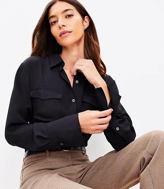 Loft Wide Cuffed Utility Shirt Cover