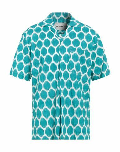 Amaranto Man Shirt Turquoise Cotton Cover