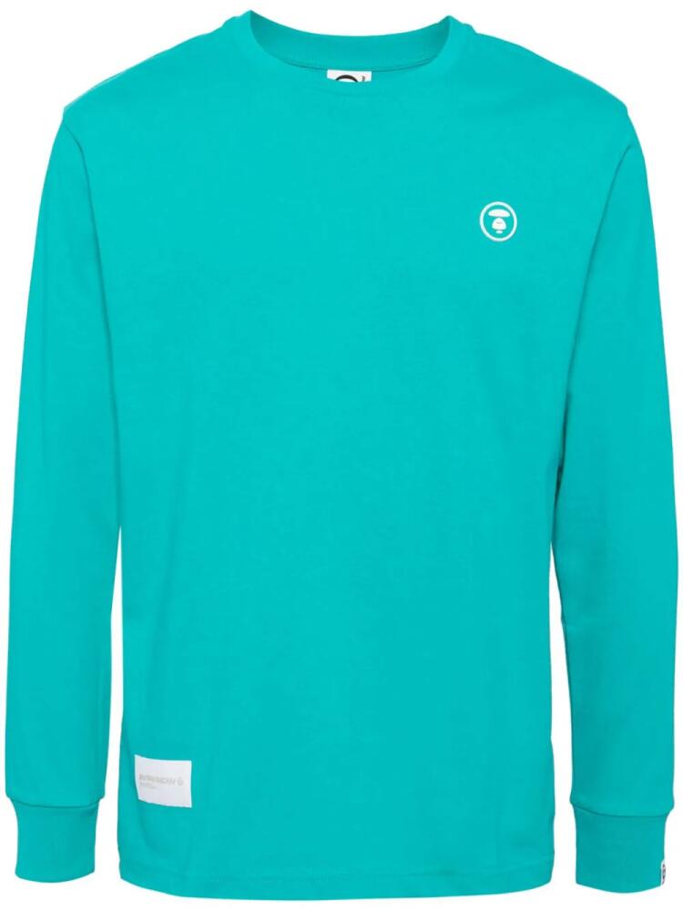 AAPE BY *A BATHING APE® logo-patch long-sleeved T-shirt - Green Cover