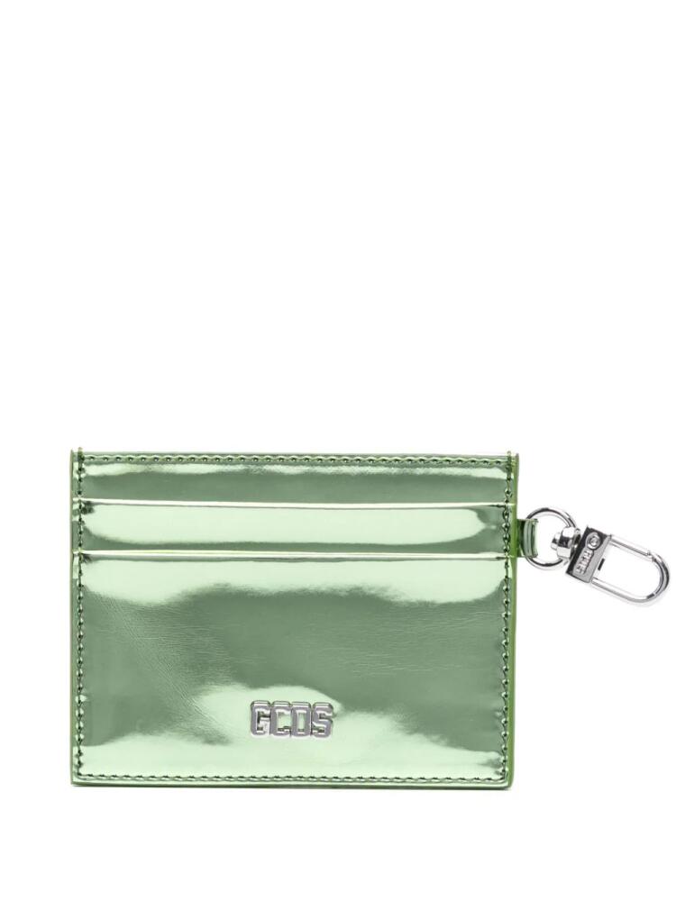 GCDS Comma Mirror leather card holder - Green Cover