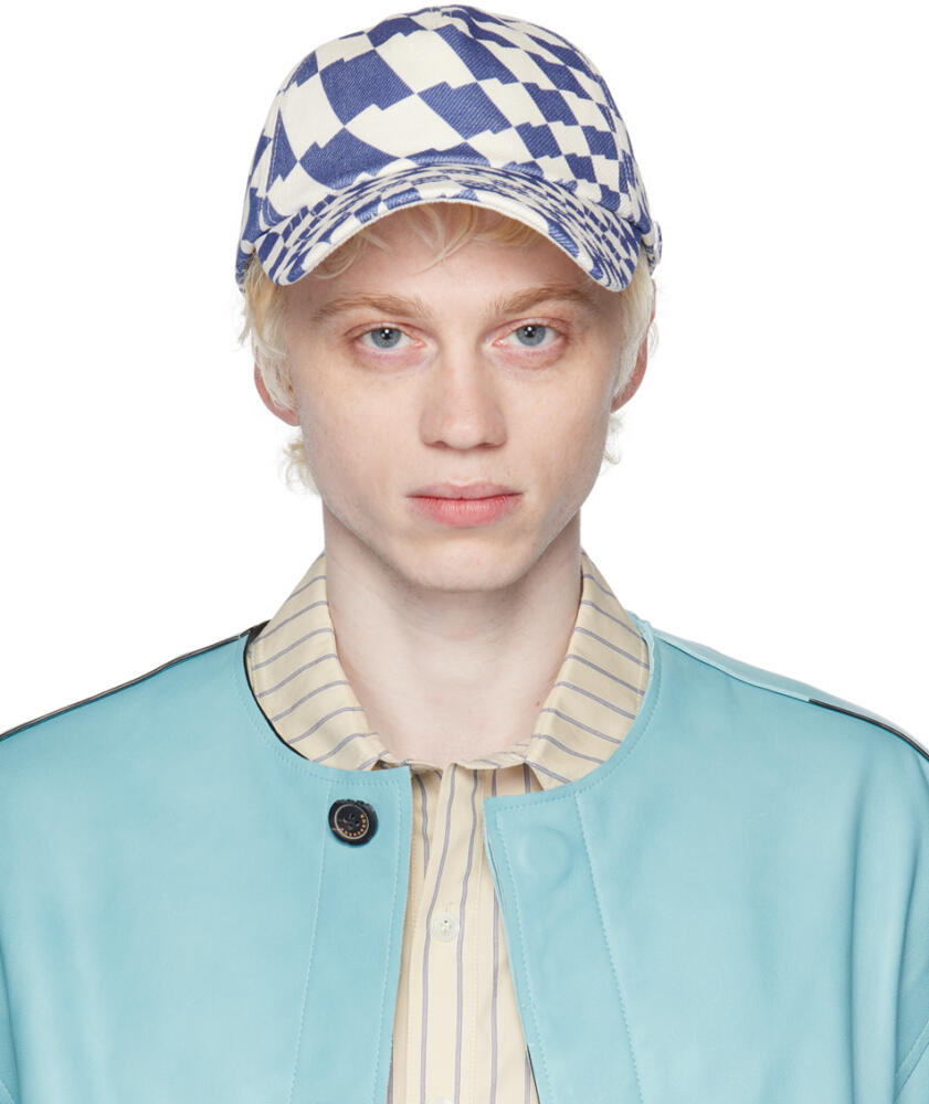 ADER error Blue & White Check Cap Cover