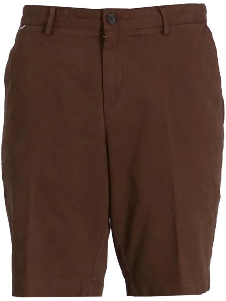 BOSS logo-patch tailored shorts - Brown Cover