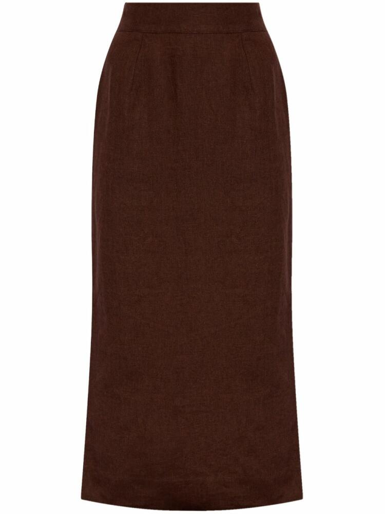 Posse linen maxi skirt - Brown Cover