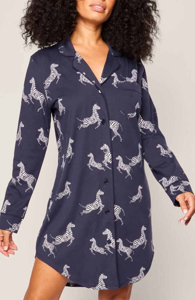 Petite Plume Zebre de Nui Pima Cotton Nightgown in Navy Cover