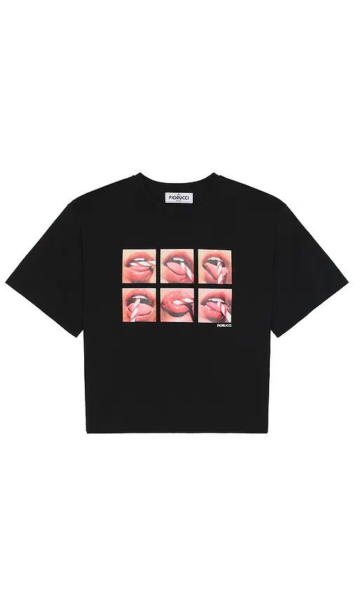 FIORUCCI Mouth Print Padded T-Shirt in Black Cover