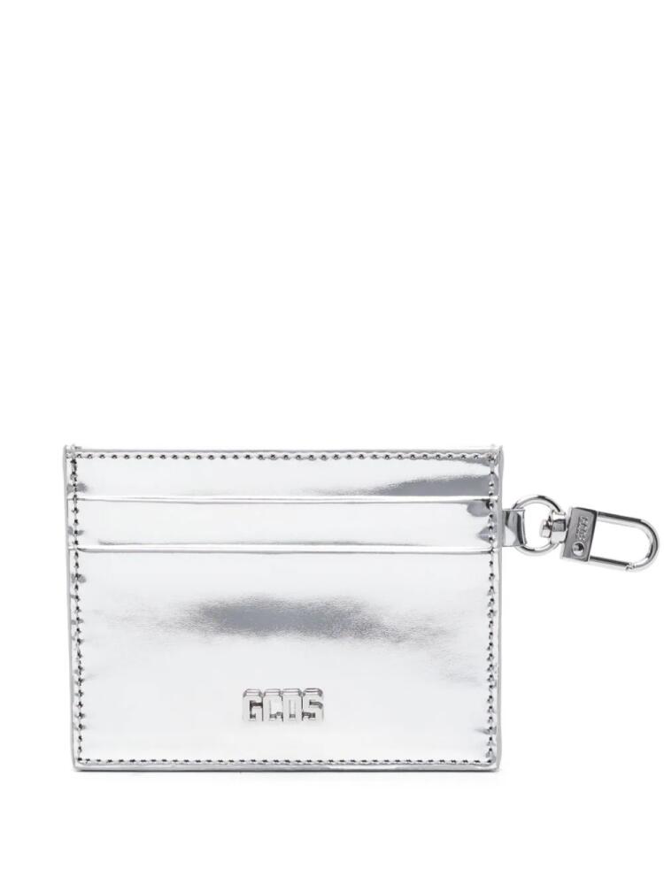 GCDS Comma Mirror leather card holder - Silver Cover