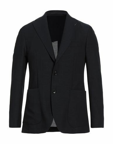 Paoloni Man Blazer Midnight blue Virgin Wool, Polyamide Cover