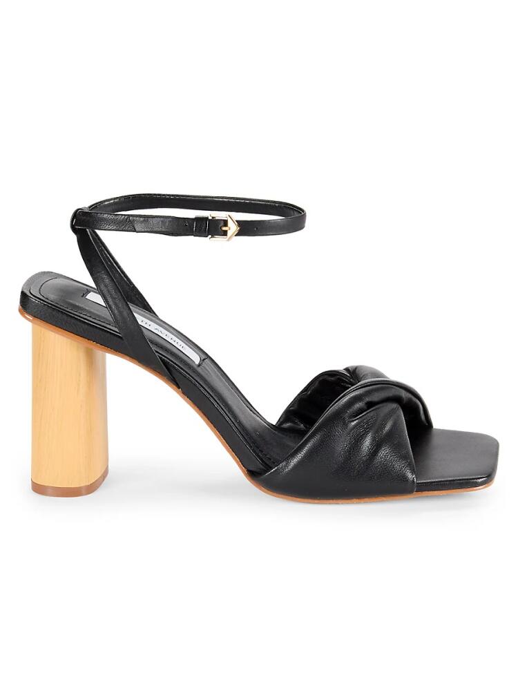 Saks Fifth Avenue Women's Leather Block Heel Sandals - Black Cover