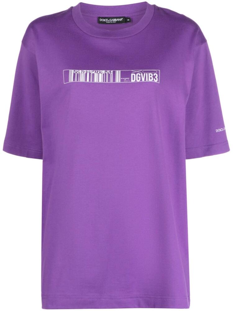 Dolce & Gabbana DG VIBE cotton T-shirt - Purple Cover