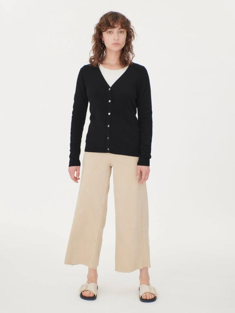 Gobi Cashmere V-Neck Cardigan in Black Cover