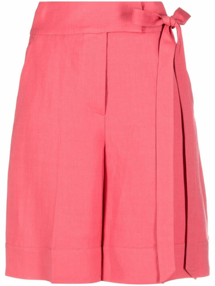 TWINSET tie-waist straight-leg shorts - Pink Cover