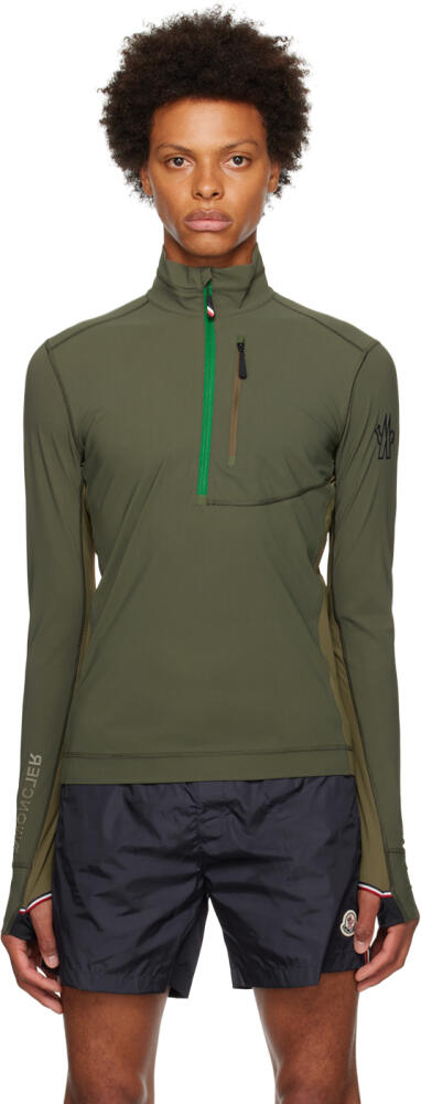 Moncler Grenoble Green Half-Zip Sweater Cover