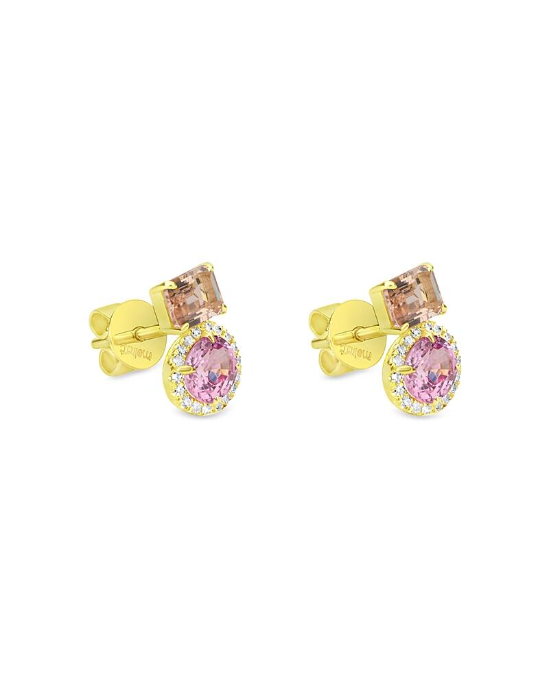 Meira T 14K Yellow Gold Pink Sapphire & Morganite Stud Earrings Cover