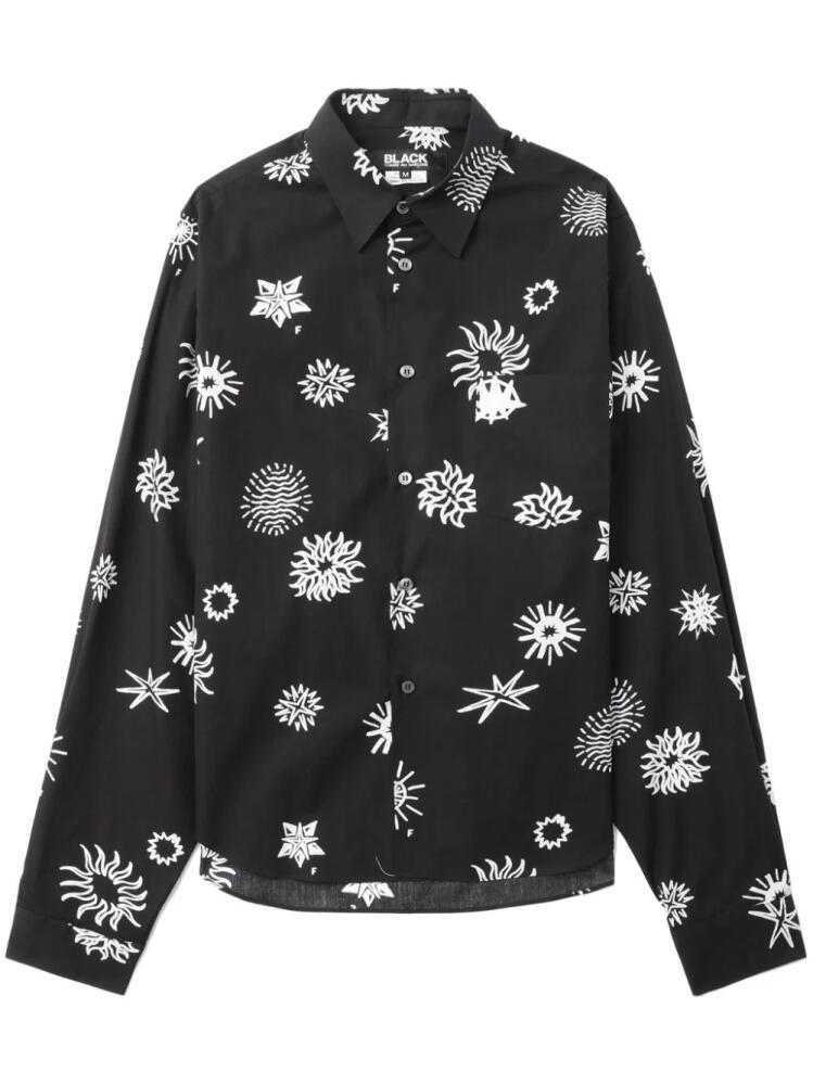 Black Comme Des Garçons graphic-print cotton shirt Cover