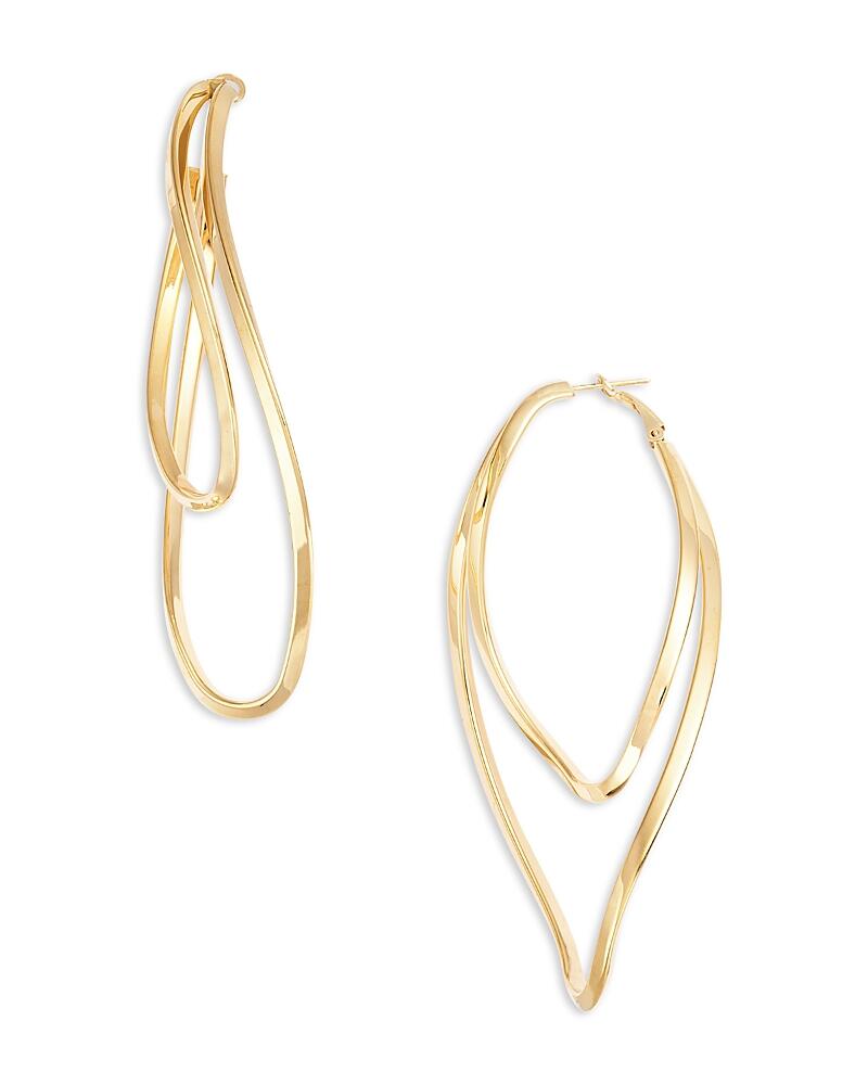 Jennifer Zeuner Alexa Double Row Elongated Hoop Earrings in 18K Gold Plated Sterling Silver Cover