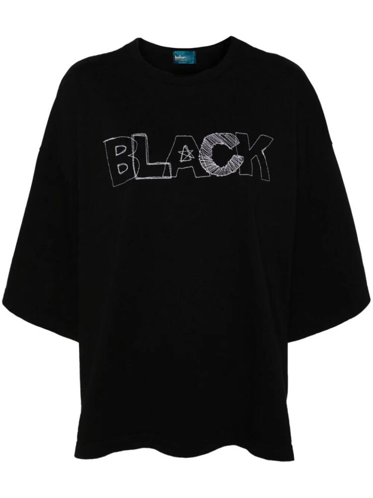 Kolor embroidered cotton t-shirt - Black Cover