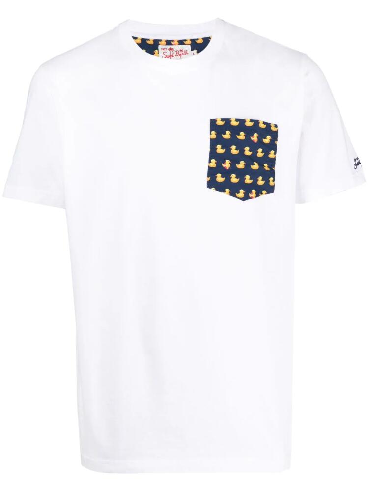 MC2 Saint Barth duck-print pocket T-shirt - White Cover