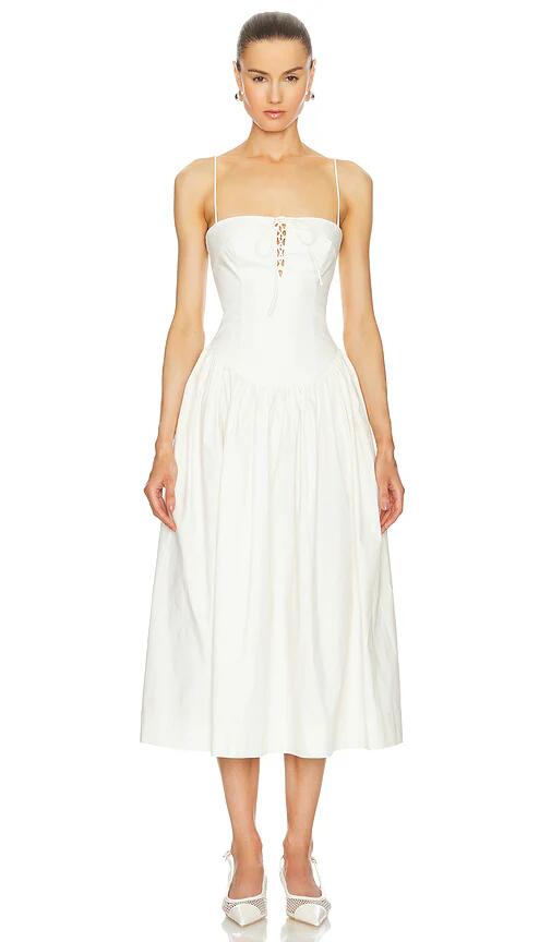 L'Academie by Marianna Thierry Midi Dress in Ivory Cover