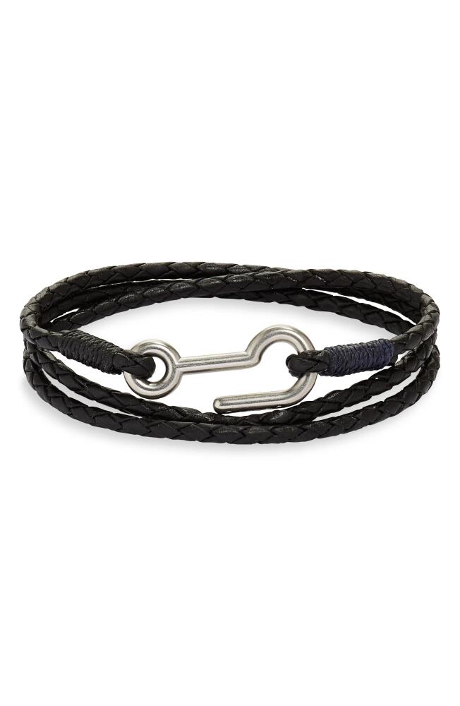 Caputo & Co. Men's Braided Leather Triple Wrap Bracelet in Black Cover