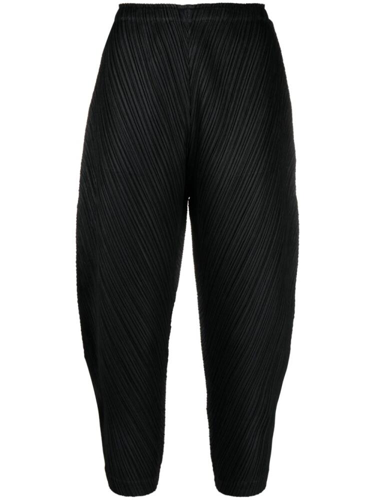 Pleats Please Issey Miyake plissé cropped trousers - Black Cover