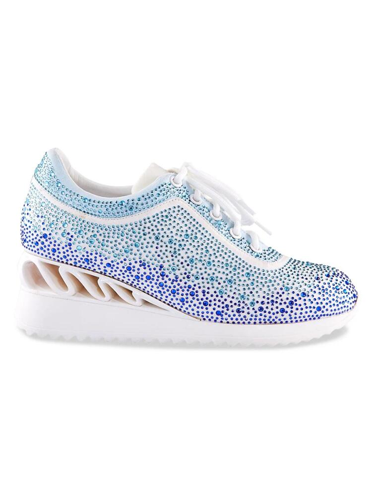 Lady Couture Women's Jackpot Glitz Embellished Heeled Sneakers - Blue Cover