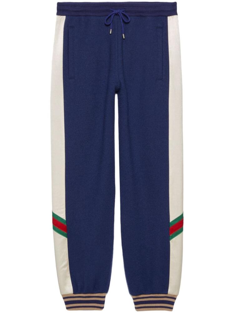 Gucci striped drawstring track pants - Blue Cover