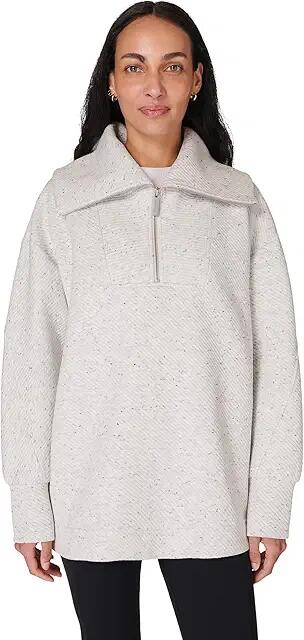 Sweaty Betty Radiant Half Zip Sweatshirt (Tranquil Grey Marl) Women's Sweatshirt Cover