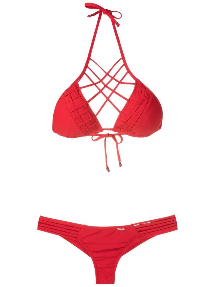 Amir Slama lattice-strap bikini set - Red Cover