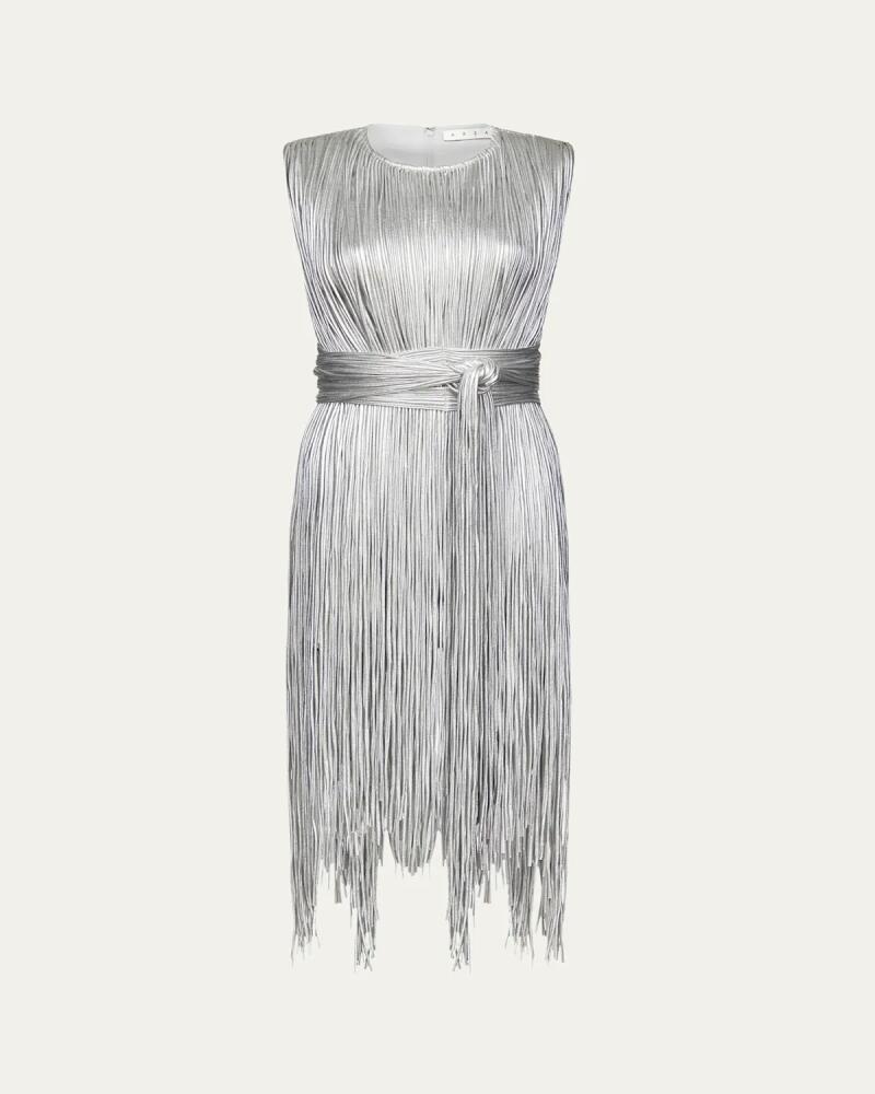 AREA Metallic Fringe Mini Dress Cover