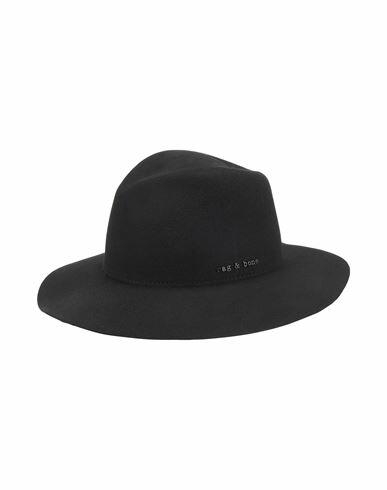 Rag & Bone Woman Hat Black Wool Cover