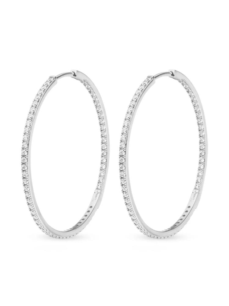 VEYNOU 14kt white gold Cleo Big diamond hoop earrings - Silver Cover