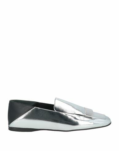 Sergio Rossi Woman Loafers Silver Leather Cover