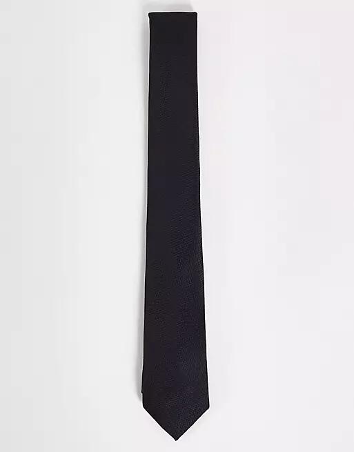 ASOS DESIGN textured tie in black Cover