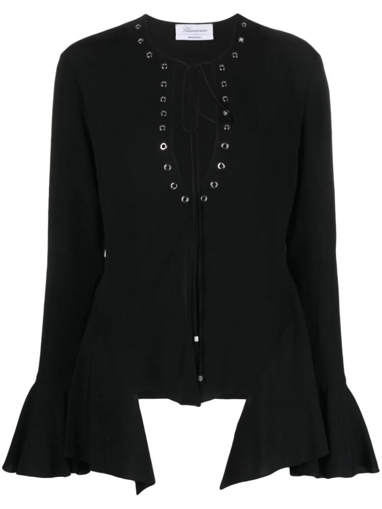 Blumarine eyelet-detail open-front blouse - Black Cover