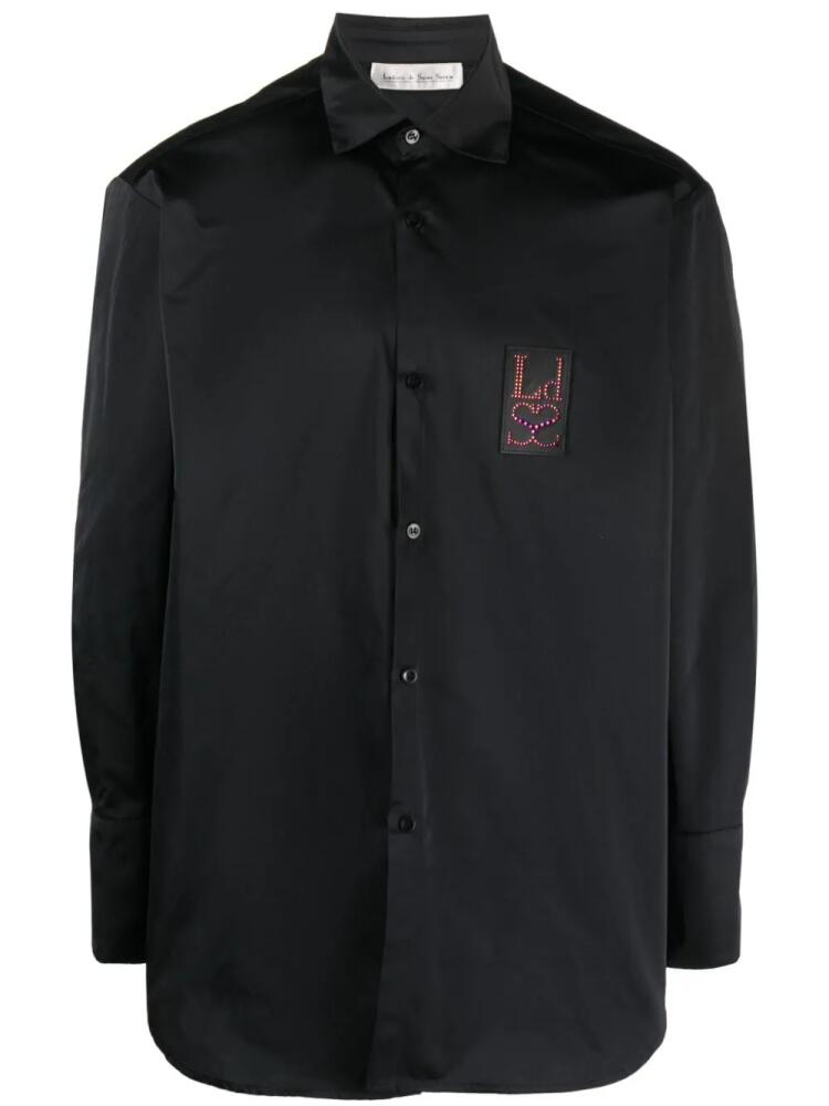 Ludovic de Saint Sernin crystal-embellished logo-patch shirt - Black Cover