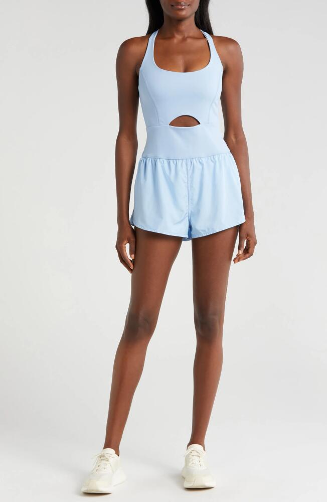 Free People FP Movement Righteous Runsie Romper in Oxford Blue Cover