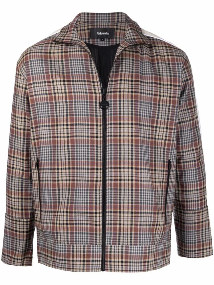 Ahluwalia check-print zipped jacket - Brown Cover